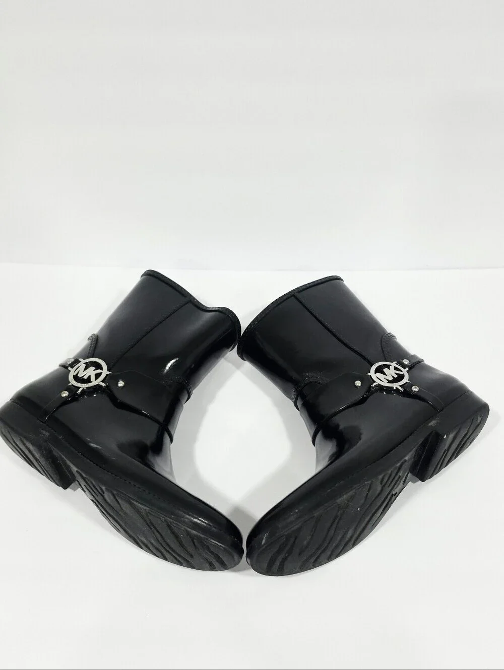 Michael Kors Rain Boots Black MK Logo Waterproof Mid Calf Women's Size 9